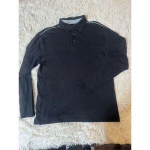 Weekendz off long sleeve Henley black shirt M